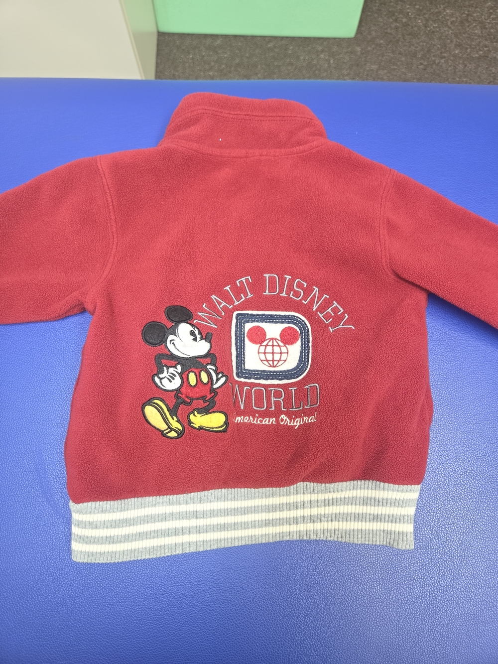 Disney Red Kids Fleece Jacket with Mickey World Patch 4T